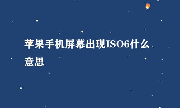 苹果手机屏幕出现ISO6什么意思