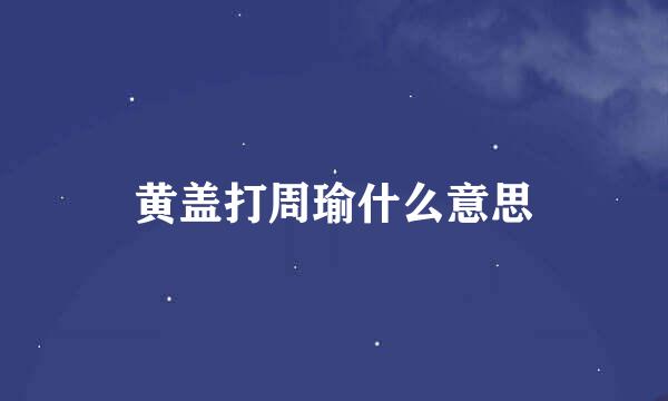 黄盖打周瑜什么意思