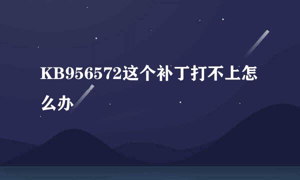 KB956572这个补丁打不上怎么办