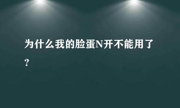 为什么我的脸蛋N开不能用了？