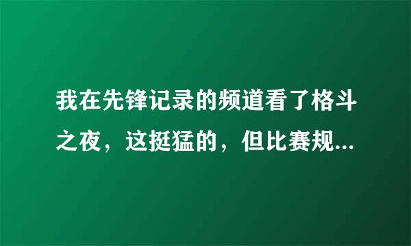 我在先锋记录的频道看了格斗之夜，这挺猛的，但比赛规则是什么啊 怎么还带用武器的 还带捣乱的