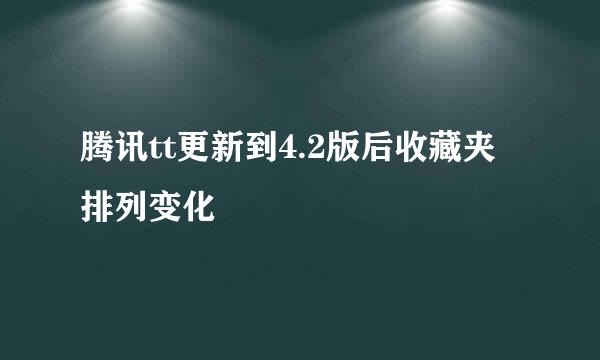 腾讯tt更新到4.2版后收藏夹排列变化