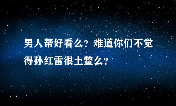 男人帮好看么？难道你们不觉得孙红雷很土鳖么？