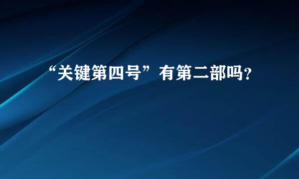 “关键第四号”有第二部吗？