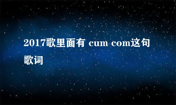 2017歌里面有 cum com这句歌词