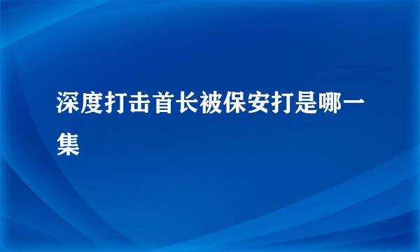 深度打击首长被保安打是哪一集