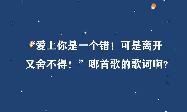 “爱上你是一个错！可是离开又舍不得！”哪首歌的歌词啊？