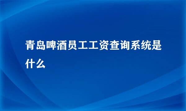 青岛啤酒员工工资查询系统是什么