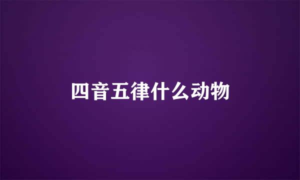 四音五律什么动物