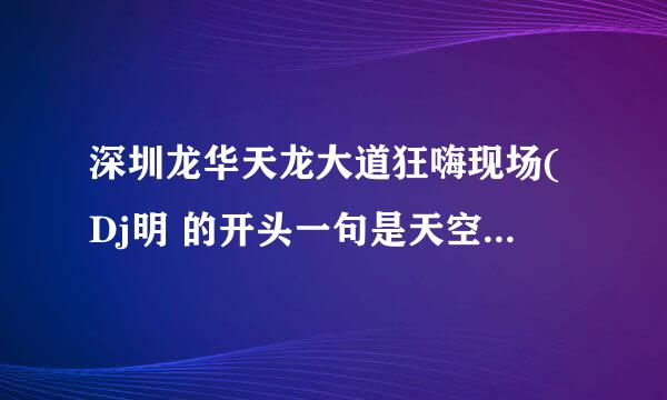 深圳龙华天龙大道狂嗨现场(Dj明 的开头一句是天空一朵一朵雪花，刺进我心头。是什么歌名啊？