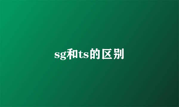 sg和ts的区别