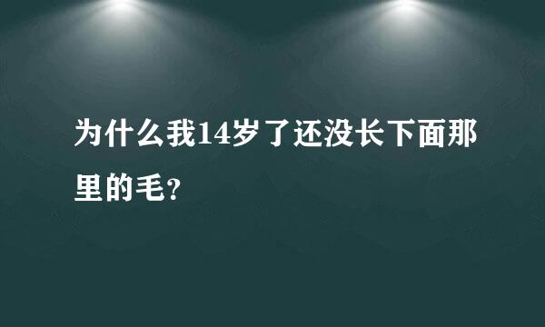 为什么我14岁了还没长下面那里的毛？