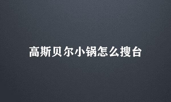 高斯贝尔小锅怎么搜台