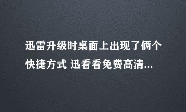 迅雷升级时桌面上出现了俩个快捷方式 迅看看免费高清电影下载和影视 已经卸了迅雷看看怎么还有这俩个图标