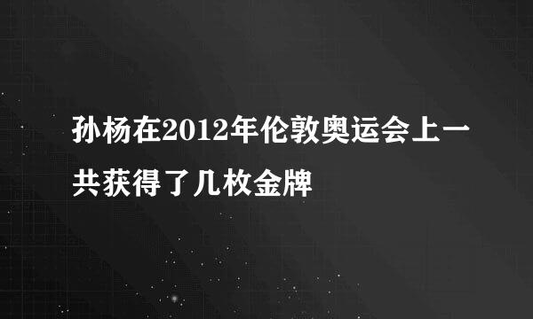 孙杨在2012年伦敦奥运会上一共获得了几枚金牌