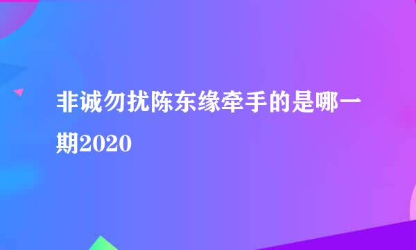 非诚勿扰陈东缘牵手的是哪一期2020