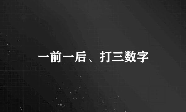 一前一后、打三数字