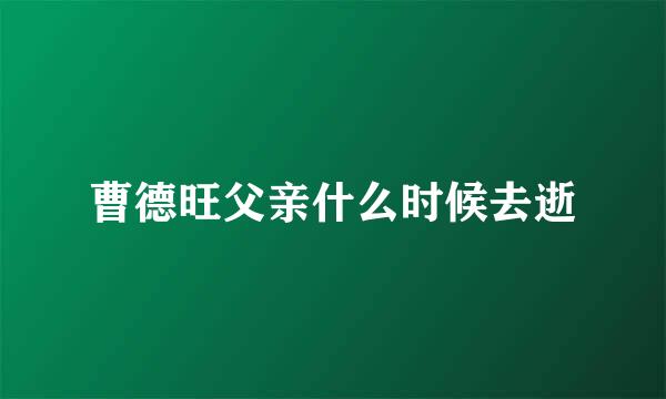 曹德旺父亲什么时候去逝