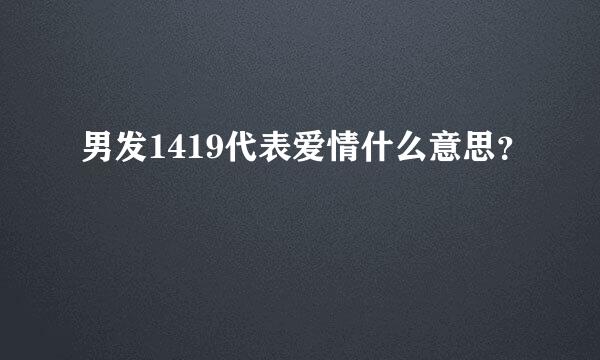 男发1419代表爱情什么意思？