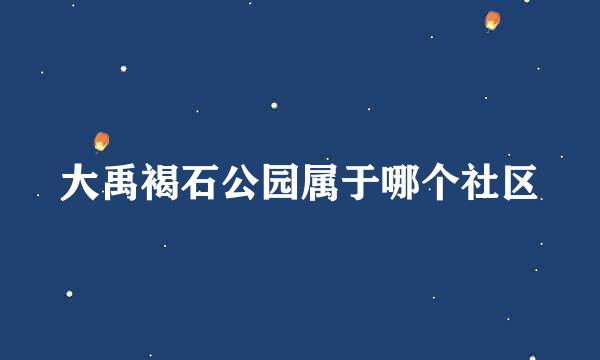 大禹褐石公园属于哪个社区