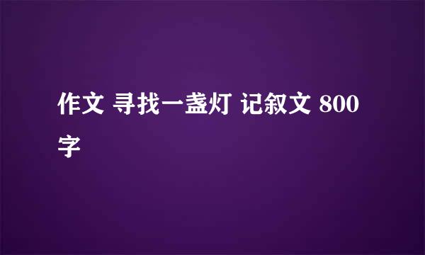 作文 寻找一盏灯 记叙文 800字