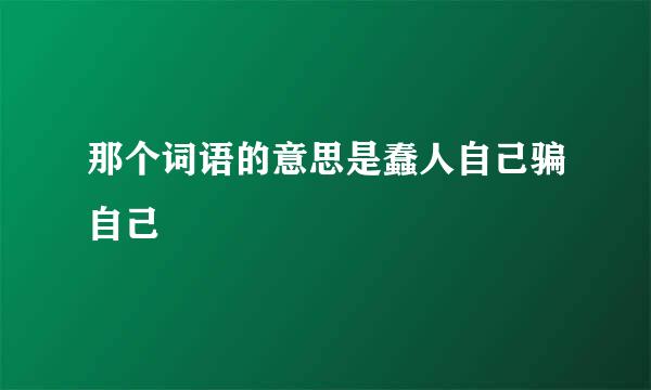 那个词语的意思是蠢人自己骗自己