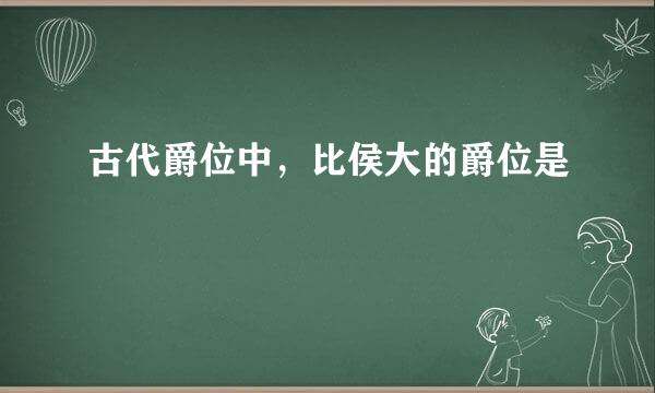 古代爵位中，比侯大的爵位是