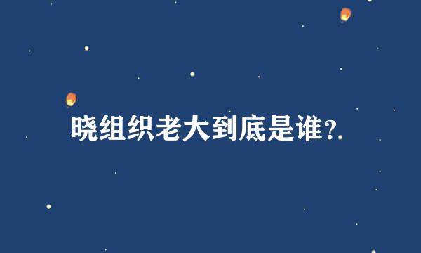 晓组织老大到底是谁？