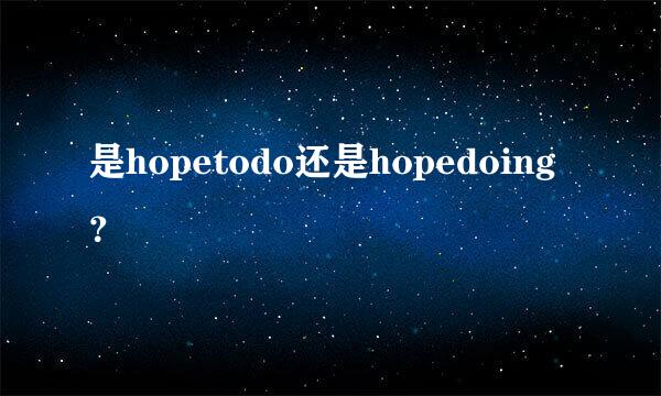 是hopetodo还是hopedoing？