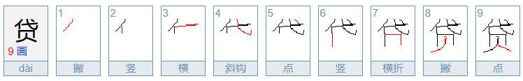 贷的拼音组词