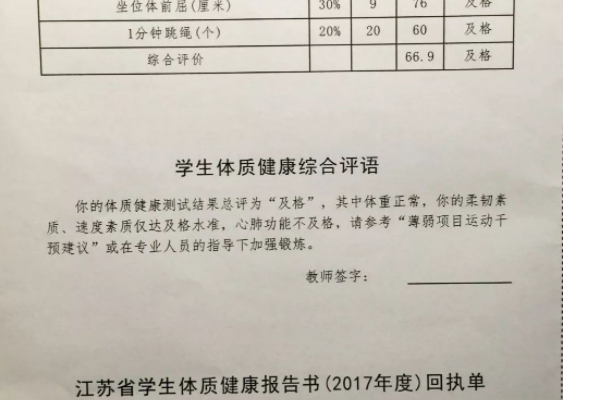 体质报告书回执单家长寄语怎么写？