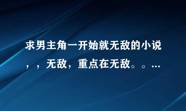 求男主角一开始就无敌的小说，，无敌，重点在无敌。。。玄幻小说