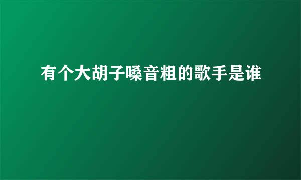 有个大胡子嗓音粗的歌手是谁