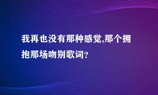 我再也没有那种感觉,那个拥抱那场吻别歌词？