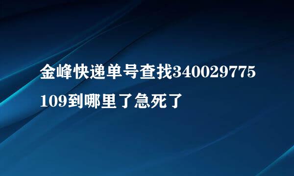 金峰快递单号查找340029775109到哪里了急死了