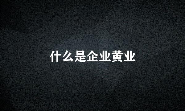 什么是企业黄业