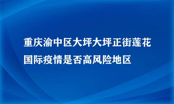 重庆渝中区大坪大坪正街莲花国际疫情是否高风险地区