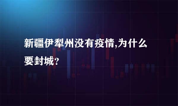 新疆伊犁州没有疫情,为什么要封城？