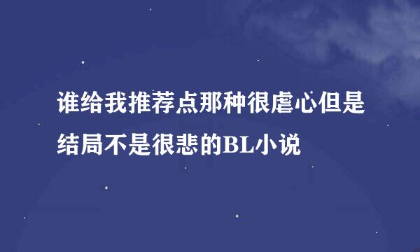 谁给我推荐点那种很虐心但是结局不是很悲的BL小说