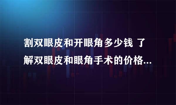 割双眼皮和开眼角多少钱 了解双眼皮和眼角手术的价格和注意事项？