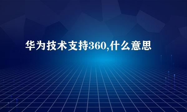 华为技术支持360,什么意思