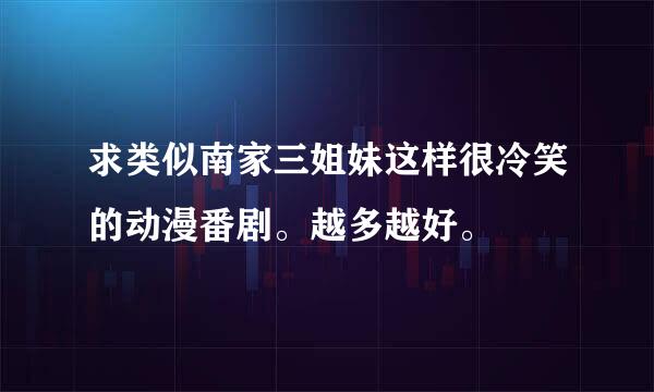 求类似南家三姐妹这样很冷笑的动漫番剧。越多越好。