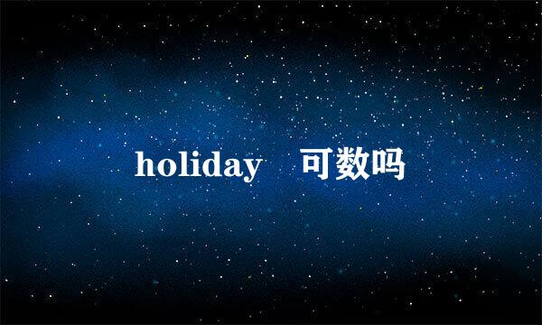 holiday 可数吗