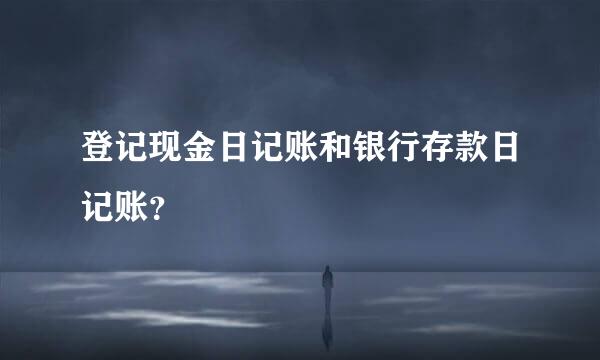 登记现金日记账和银行存款日记账？