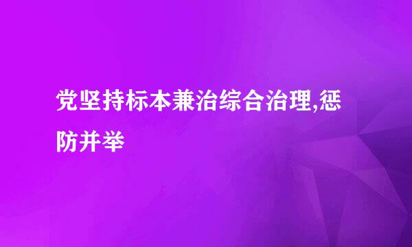 党坚持标本兼治综合治理,惩防并举