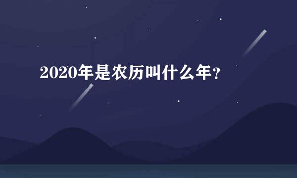 2020年是农历叫什么年？