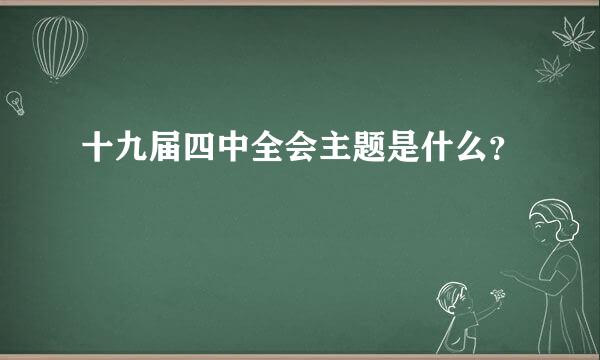 十九届四中全会主题是什么？