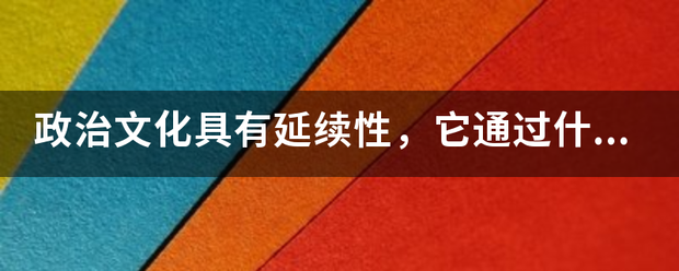 政治文化具有延续性，它通过什么得以传播和沿袭