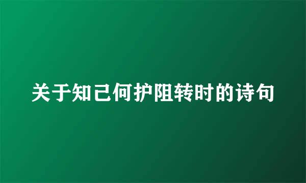 关于知己何护阻转时的诗句