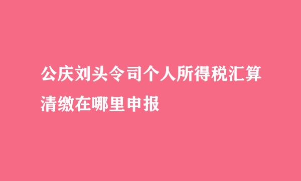 公庆刘头令司个人所得税汇算清缴在哪里申报